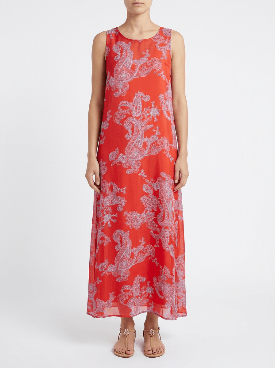 Vestido Whyci Milano Paisley Rojo