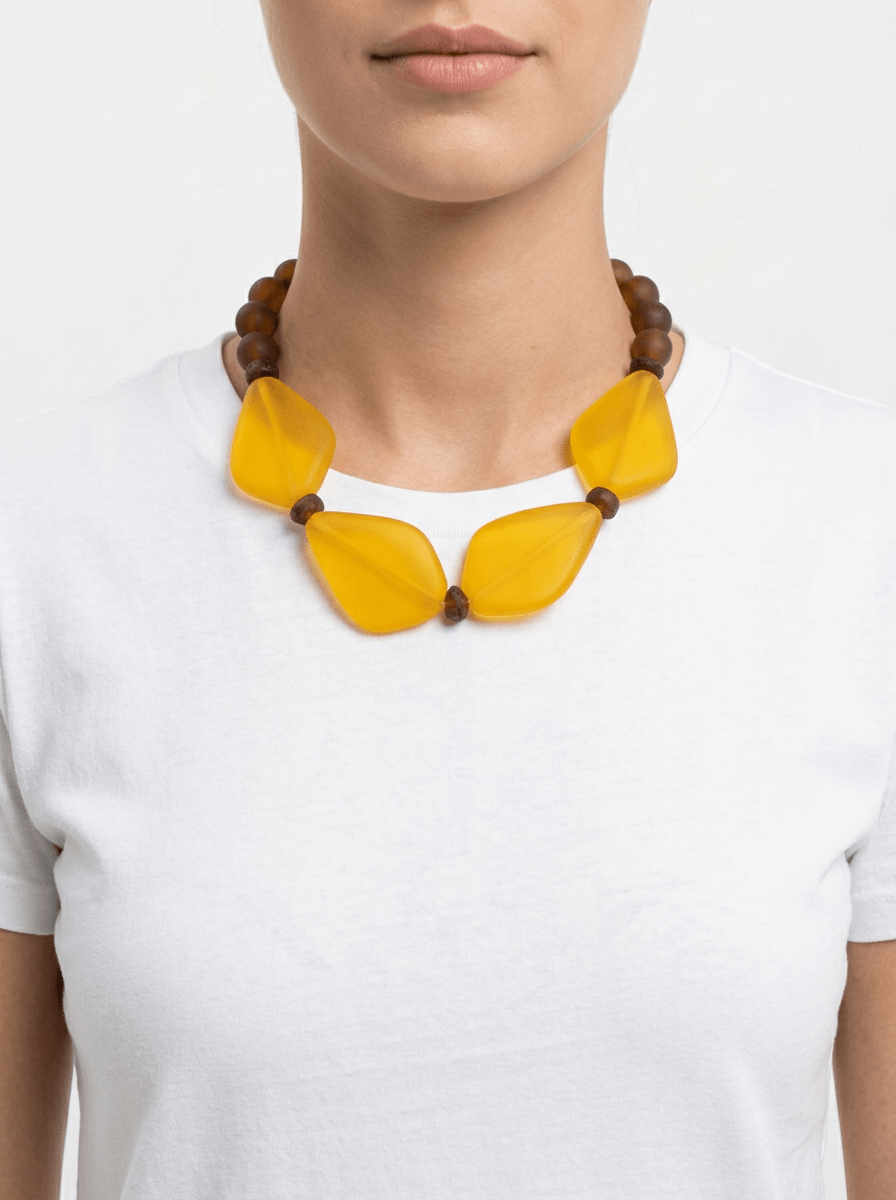 Collier jaune Niu Heliconia