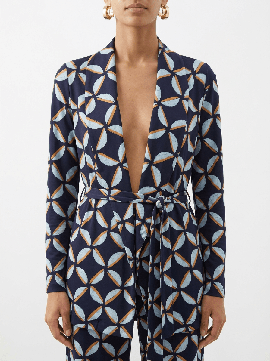 Chaqueta Niu Estampado Geomerico Marino