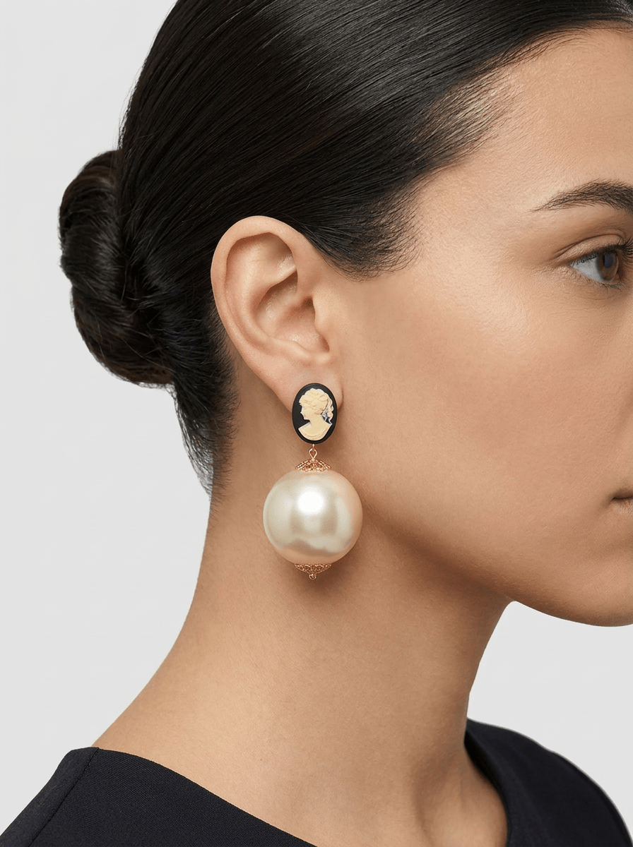 Pendientes Fabrizio Marcantelli Cameo Negro