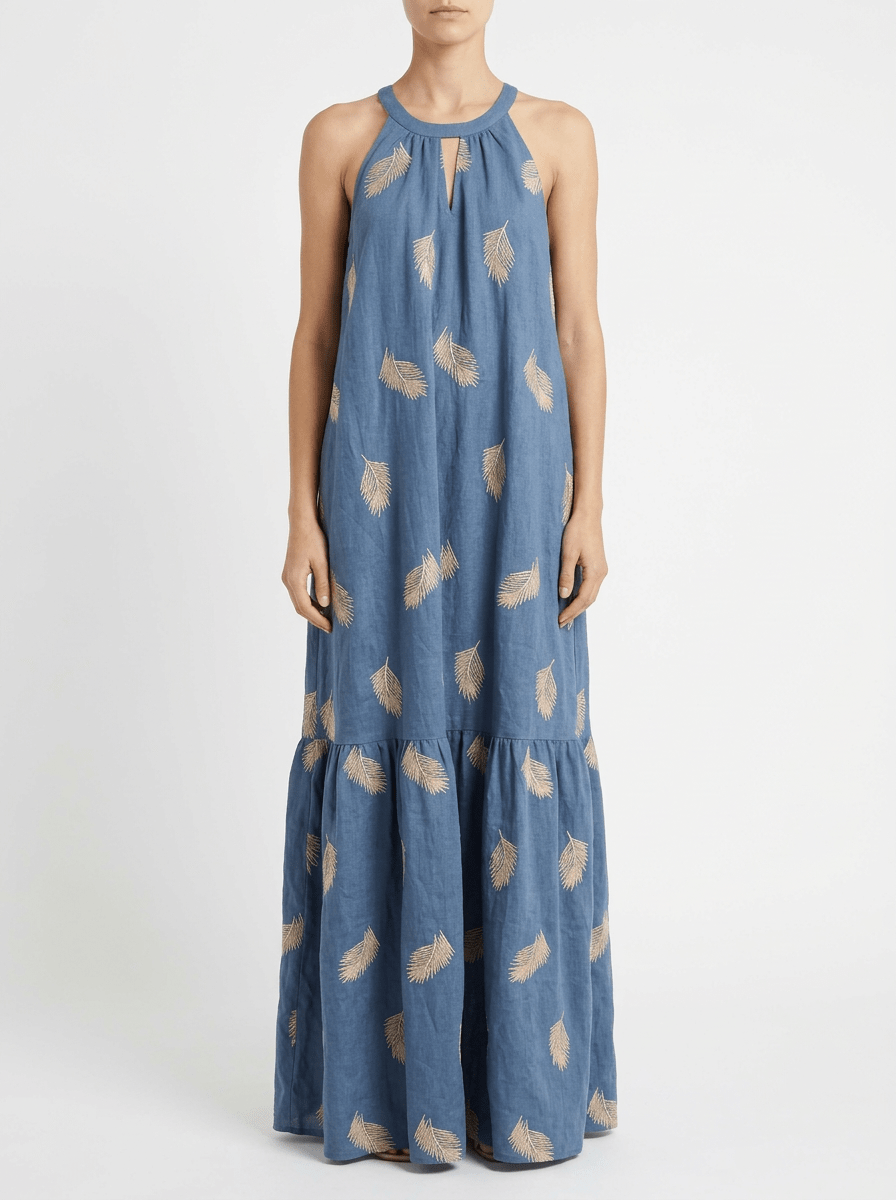 Vestido Paisie Bordado Cielo