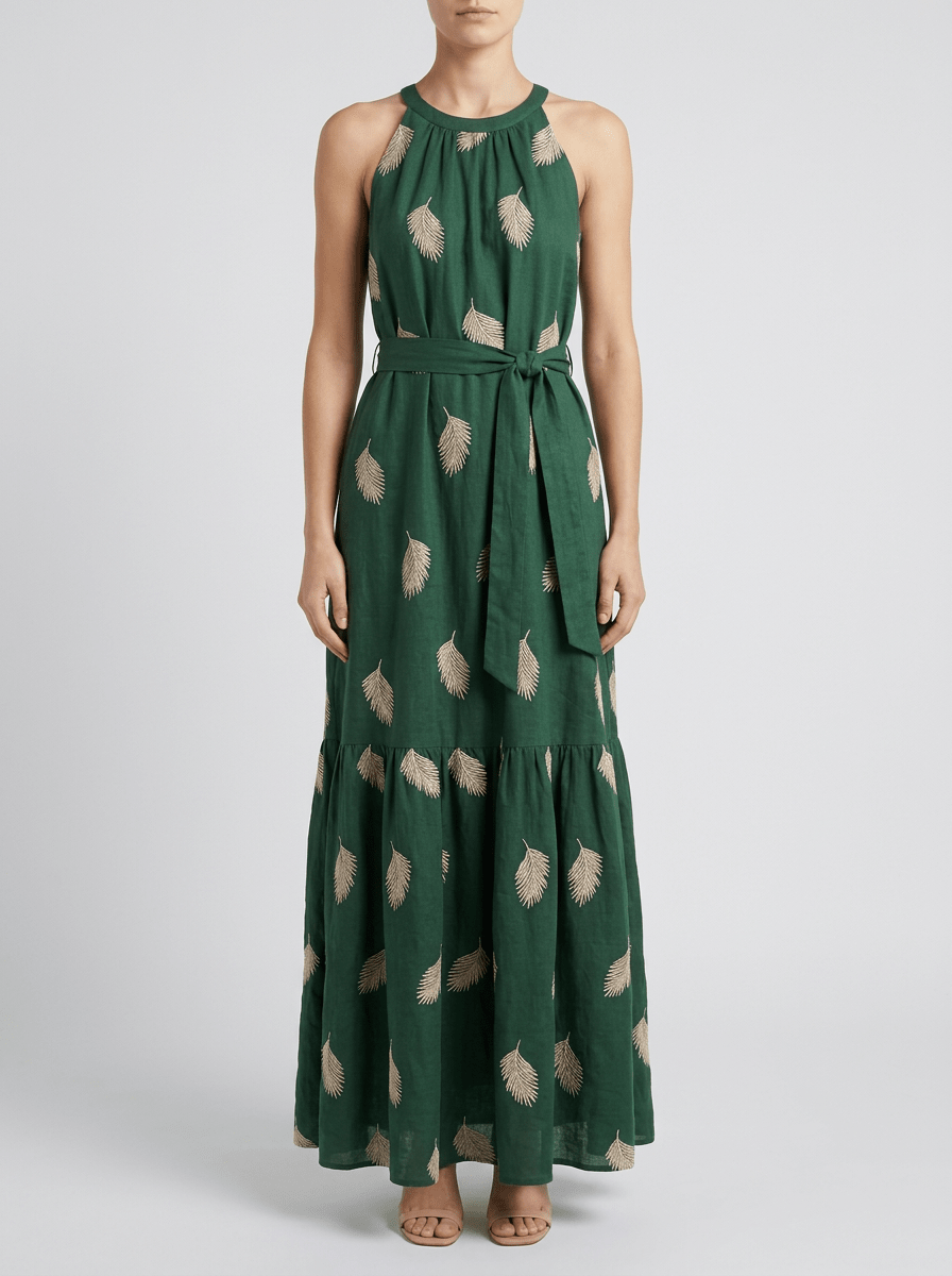 Vestido Paisie Bordado Verde