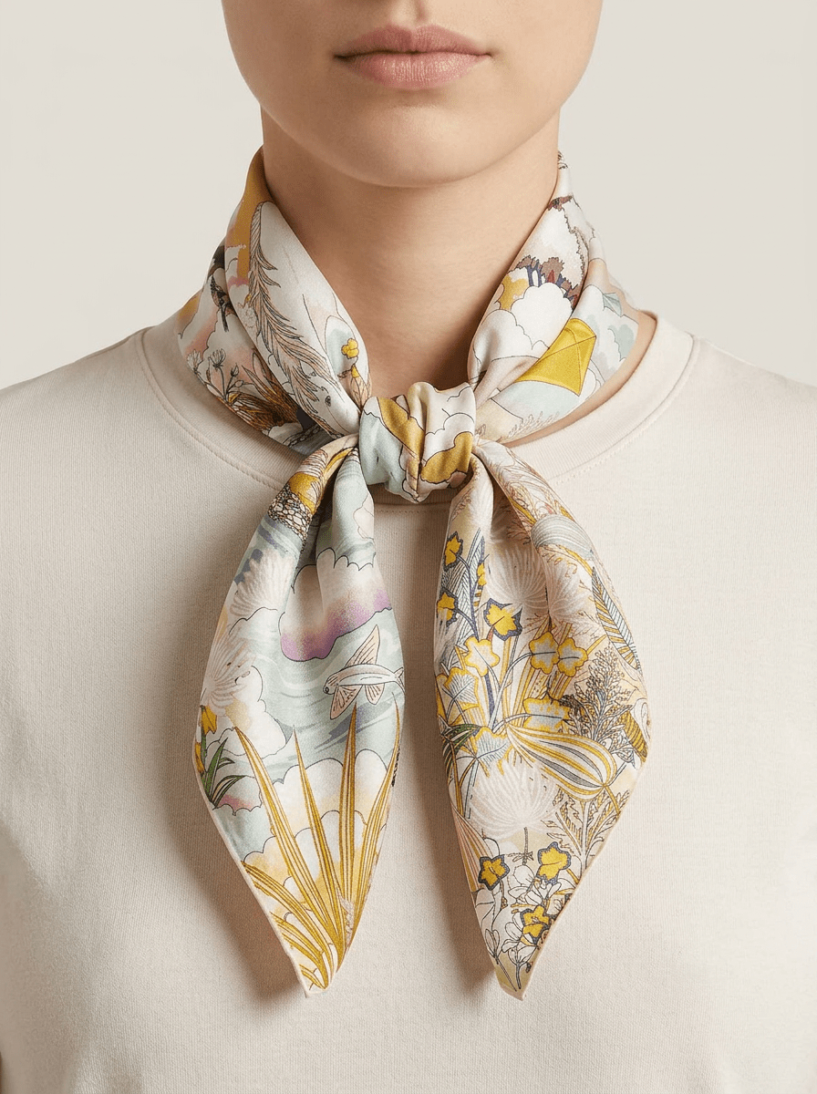 Foulard Cheval Gris Maison Fanli