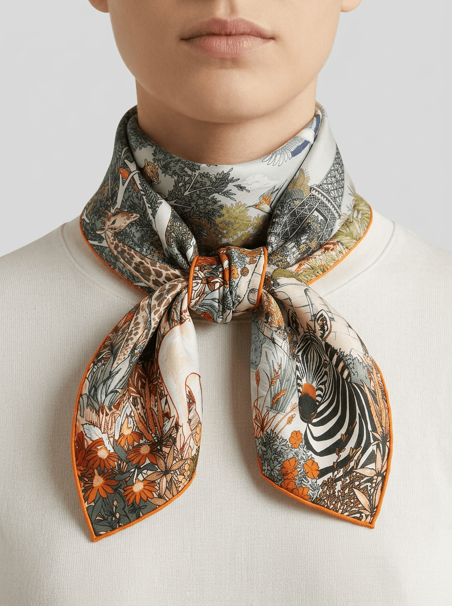 Foulard Maison Fanli Paris Vert Sauvage