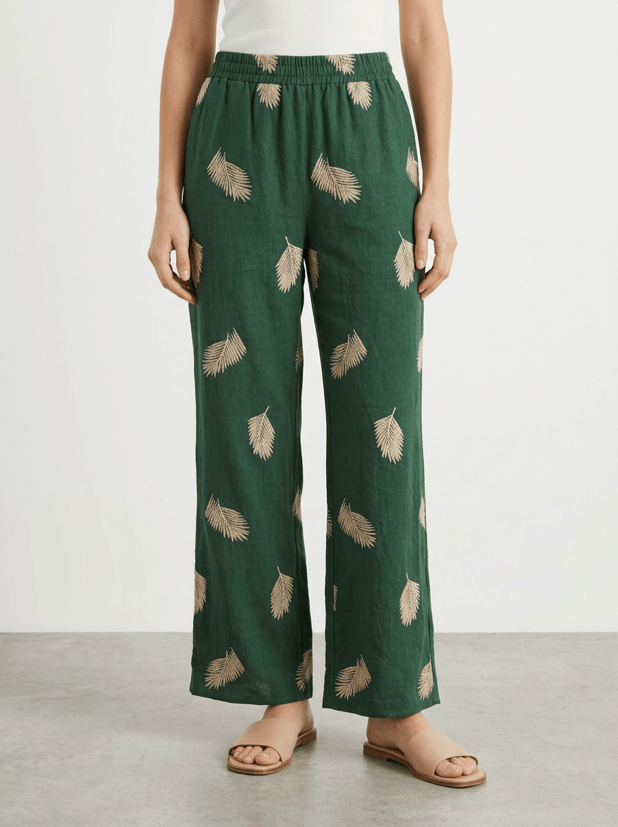 Pantalón Paisie Bordado Verde