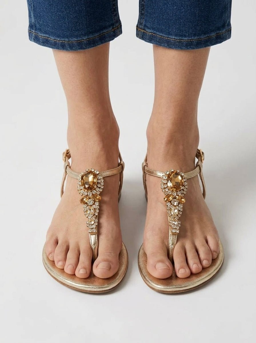 Sandalia LE Capresi finger stones gold