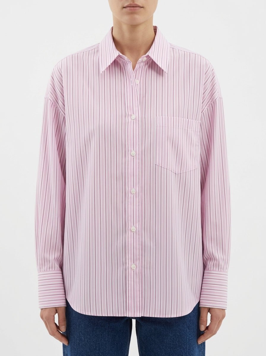 Camisa Academia Marie-Patch Rayas Rosa