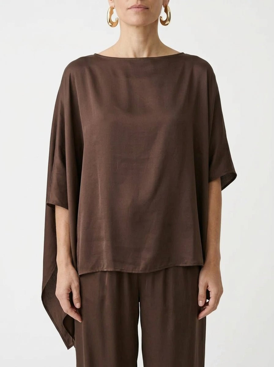 Camisa Poncho Sissi Otto Style Chocolate