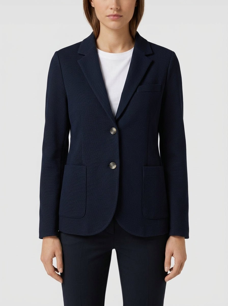 Harris Wharf London Stand Up Honeycomb Navy Blazer