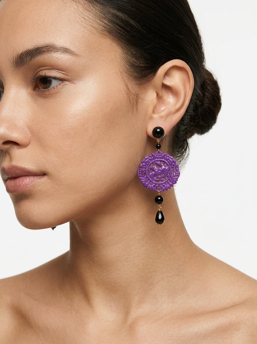 Pendientes Fabrizio Marcantelli Mandala Pequeño Morado