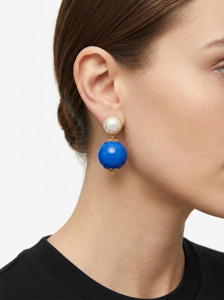 Fabrizio Marcantelli Orecchini a sfera blu P