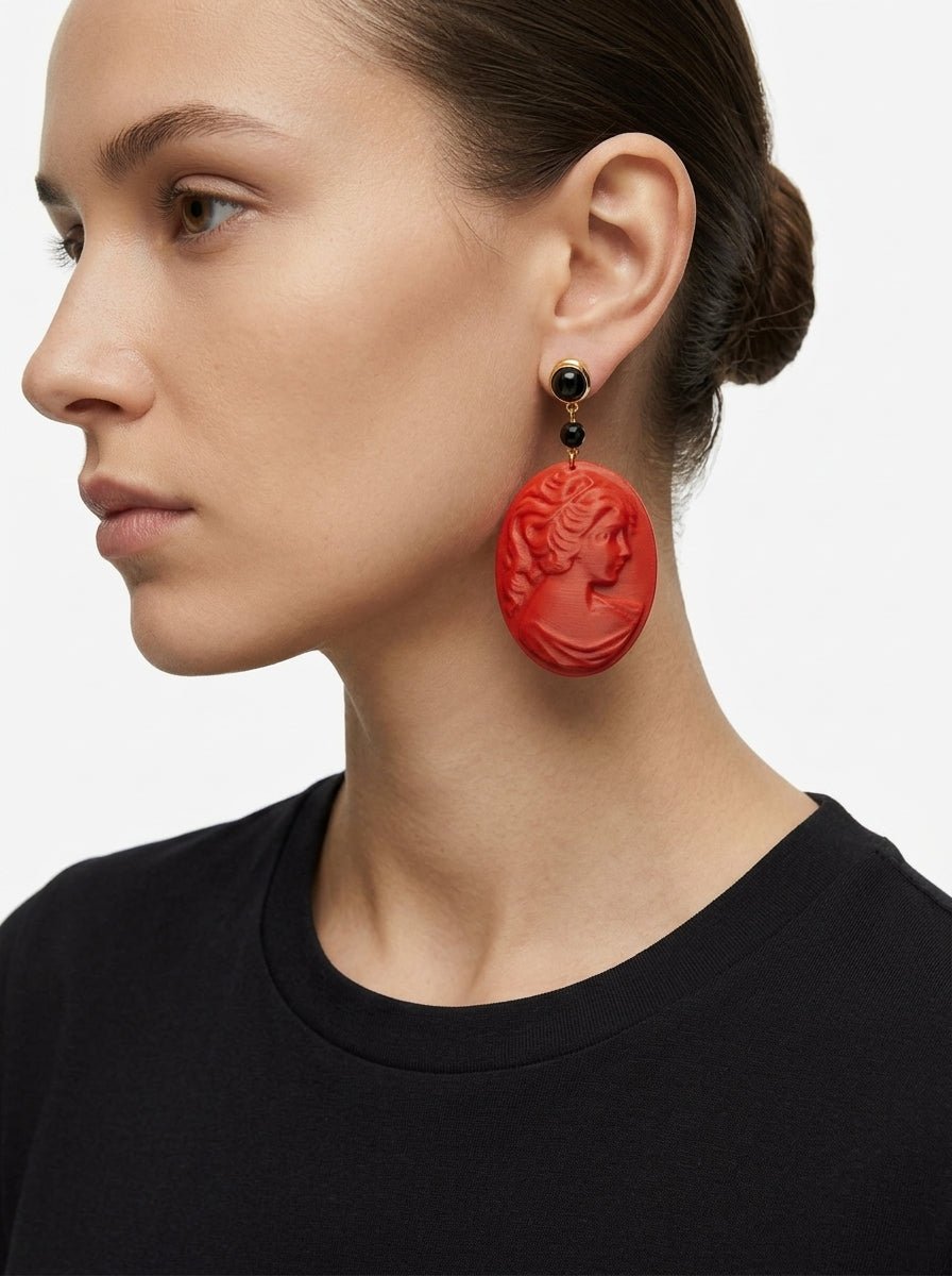 Orecchini Fabrizio Marcantelli Cammeo Rosso