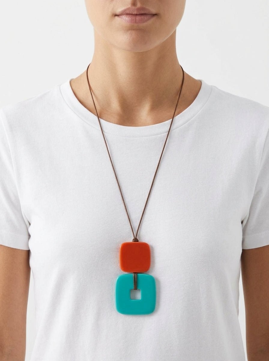 Collar Il Baco Da Seta Cuentas Naranja