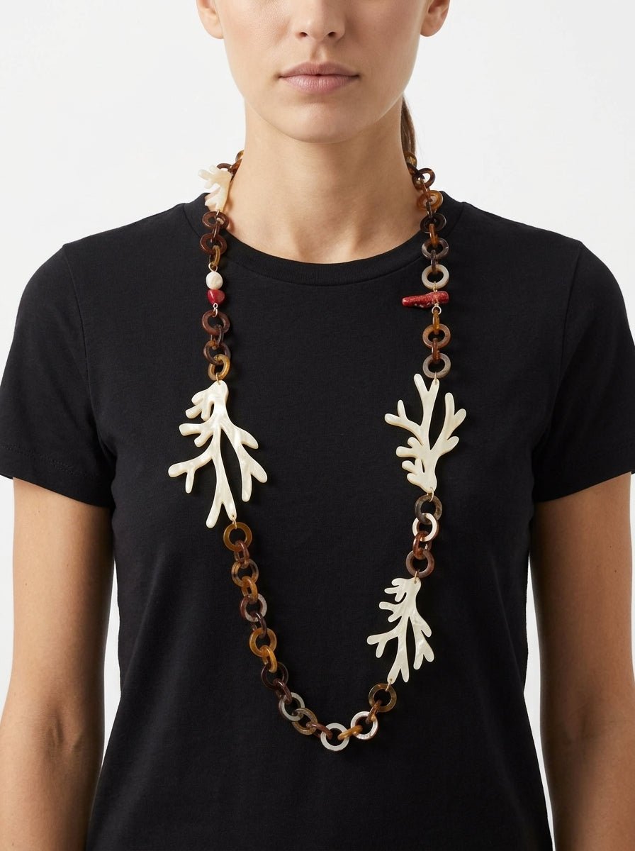 Collar Il Baco Da Seta Corales Crudo