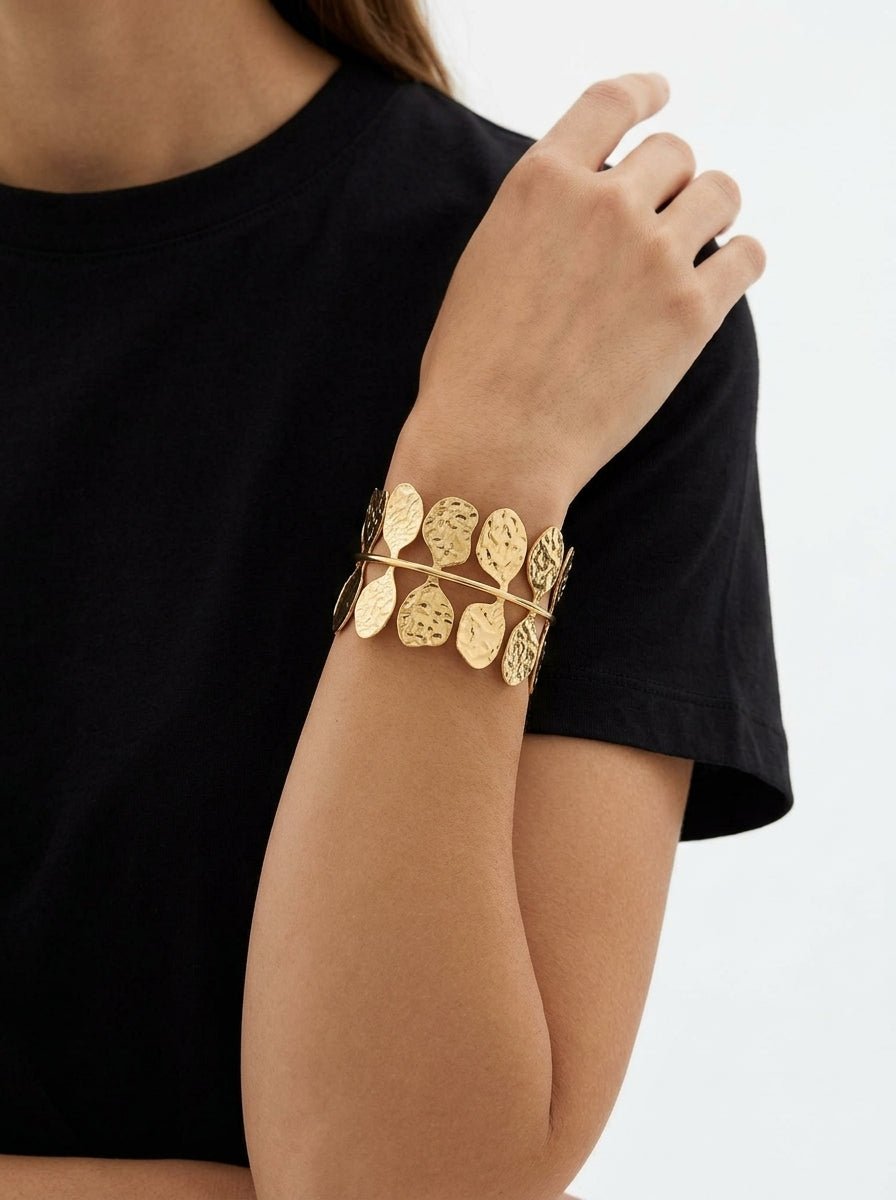 Pulsera Il Baco Da Seta Hojas Dorada
