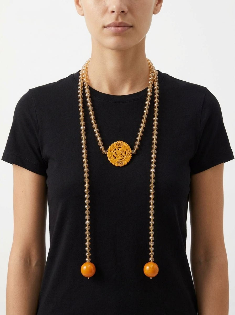 Collar Il Baco Da Seta Mandala Dorado