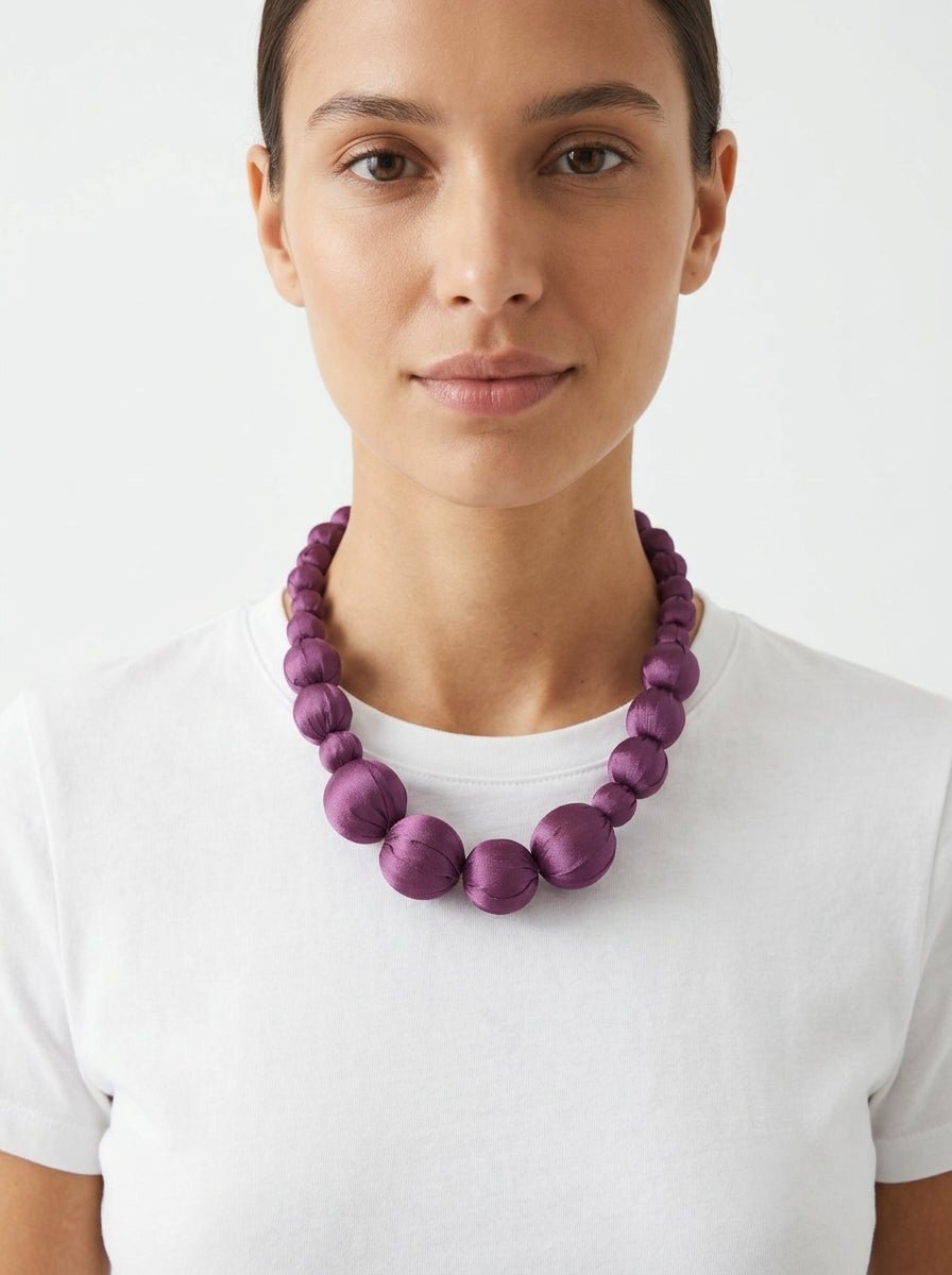 Collar Il Baco Da Seta Lonh Violeta