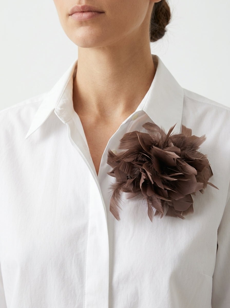 Broche Il Baco Da Seta Plumes de petites taupes
