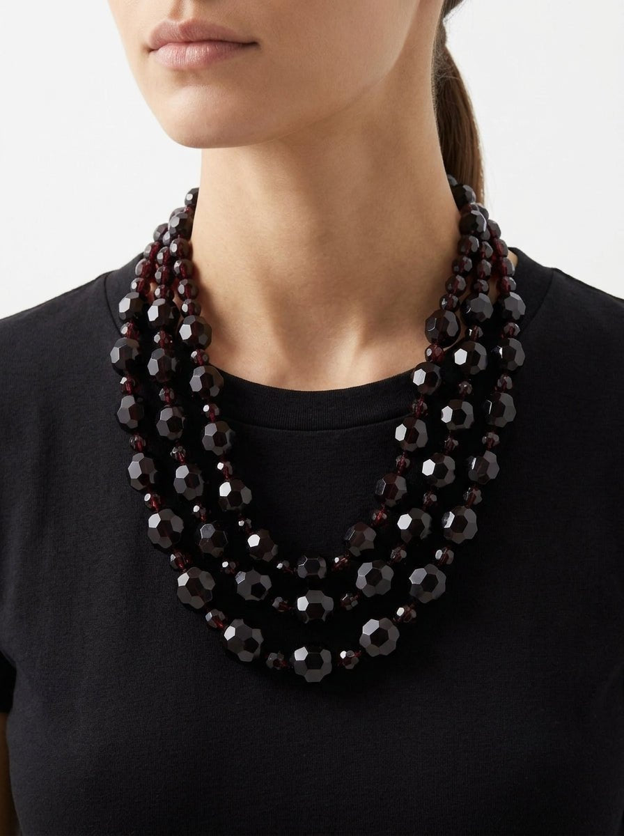Collana Pietre Fabrizio Marcantelli 2 Misure Bordeaux Alternate