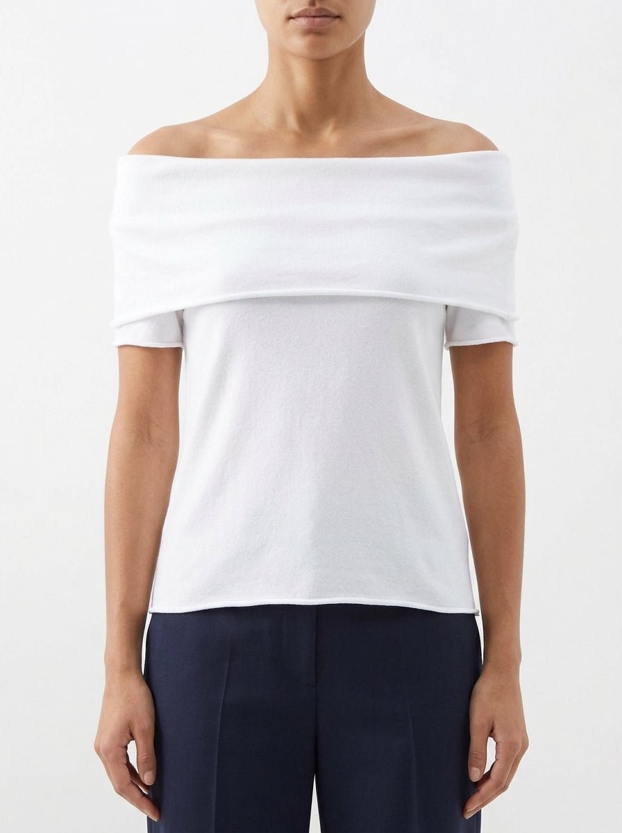 Conti Light Knit Top with Bare Shoulders