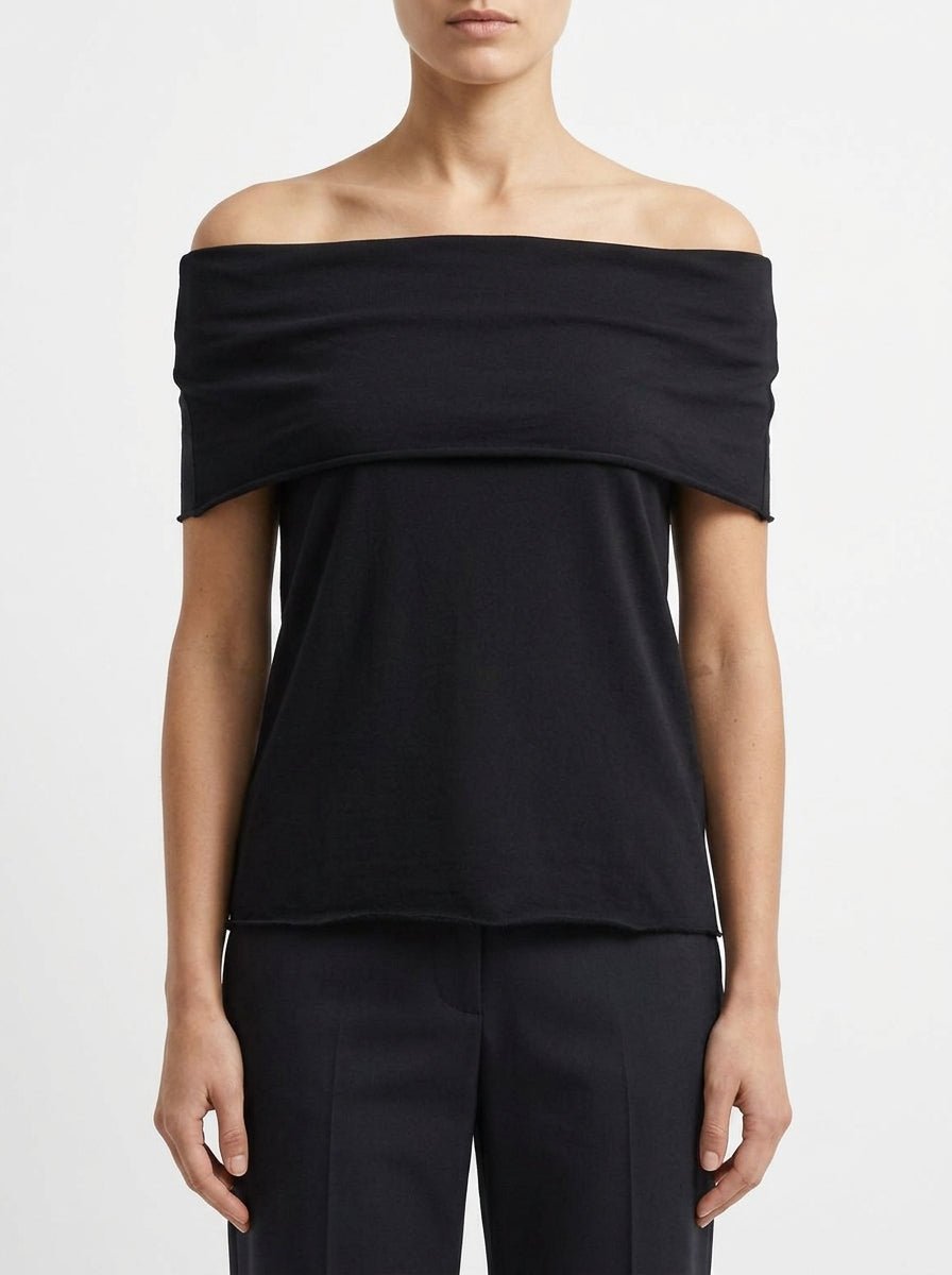 Conti Light Knit Top with Bare Shoulders