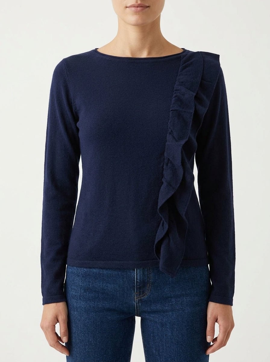 Conti Lightweight Sweater Ruffles on the Side