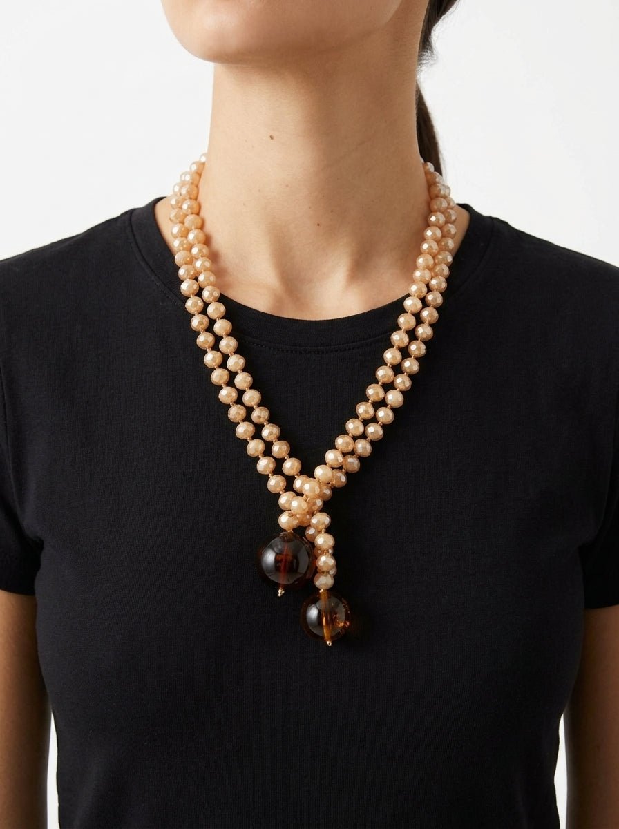 Collana Fabrizio Marcantelli con Perle e 2 Grandi Perle Beige