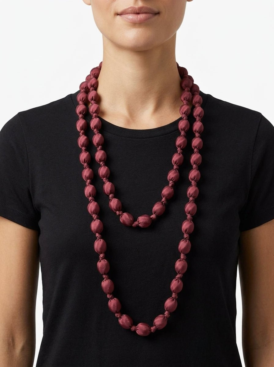 Collana il Baco Da Seta Palline di seta per trucco maxi
