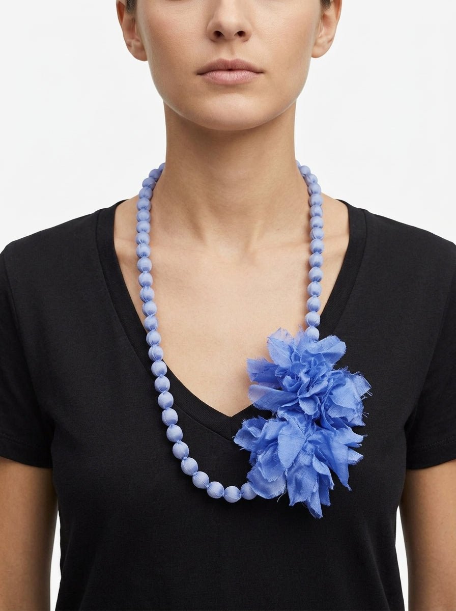 Collar Il Baco Da Seta Bolas De Seda Doan Flor Lavanda