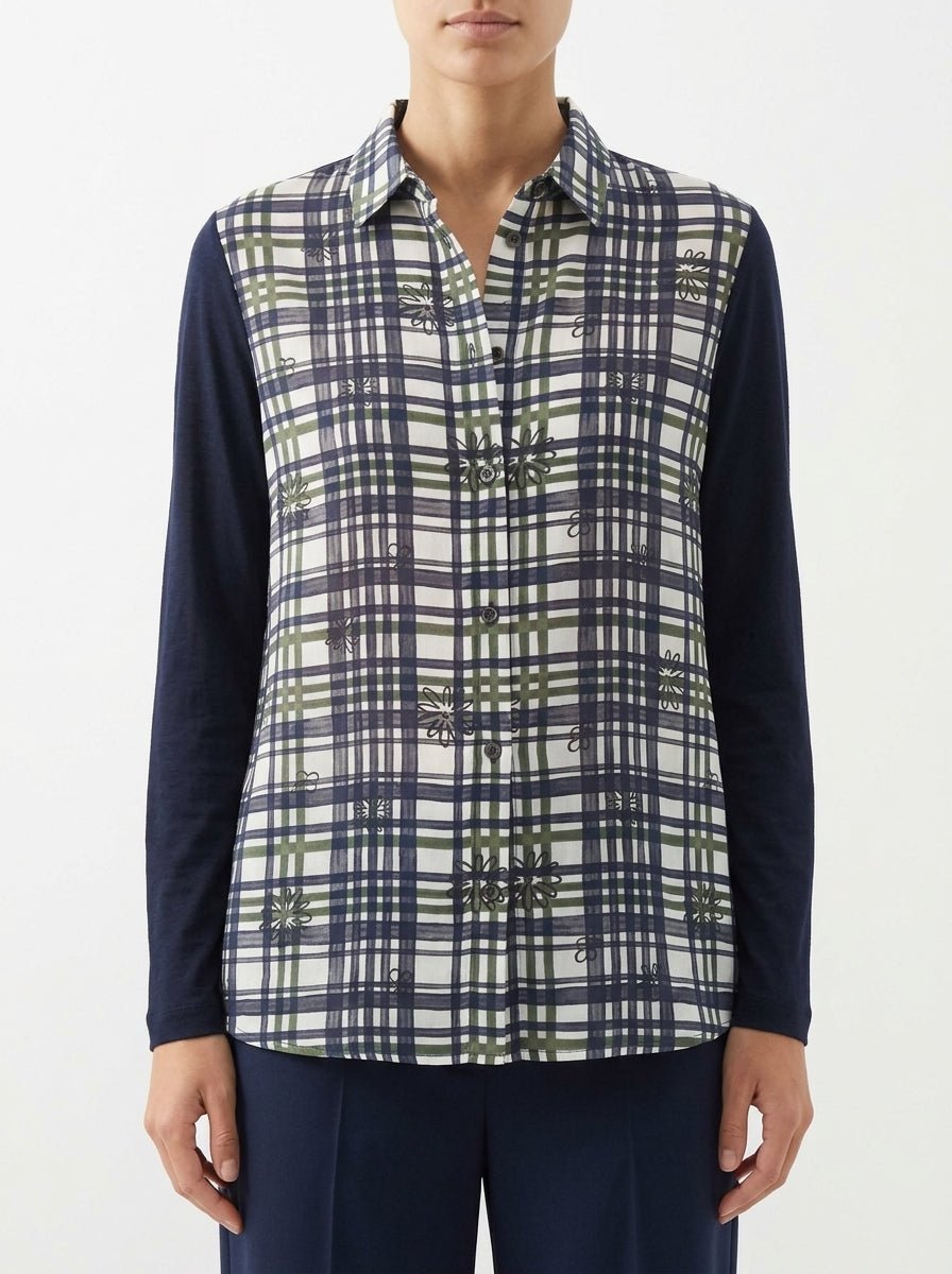 Whyci Milano Checkered Flower Shirt