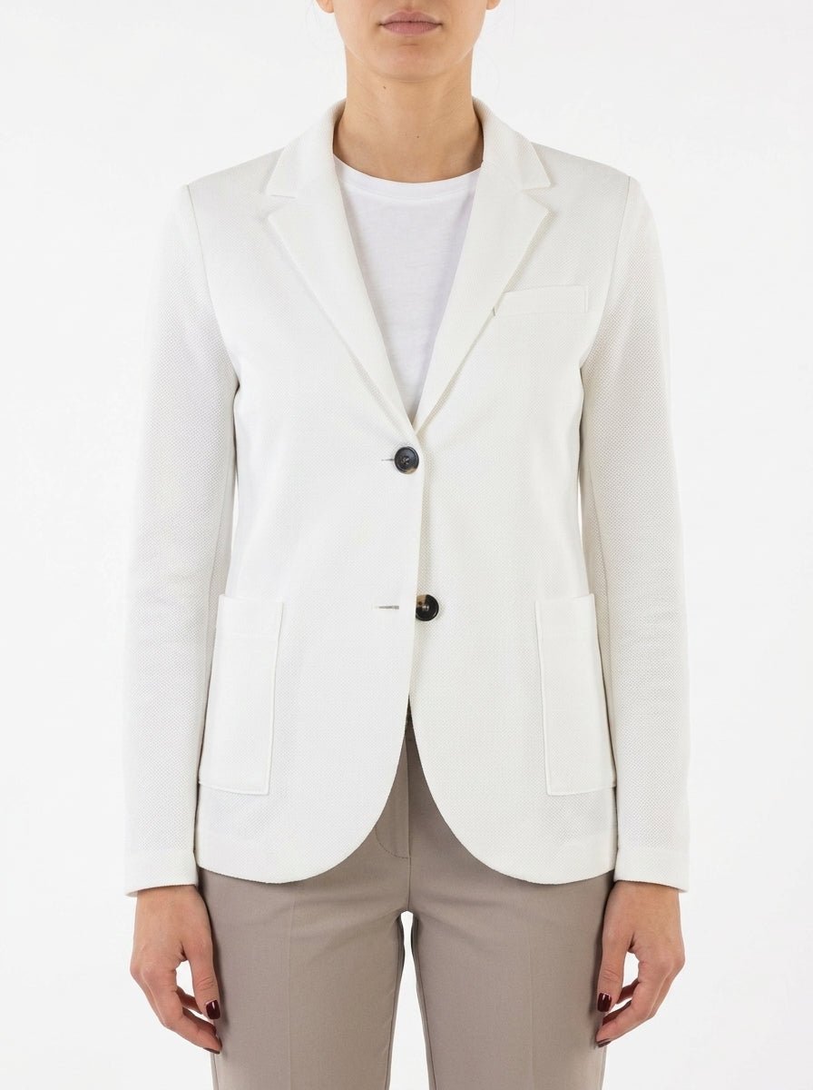 Harris Wharf London Stand Up Honeycomb White Blazer