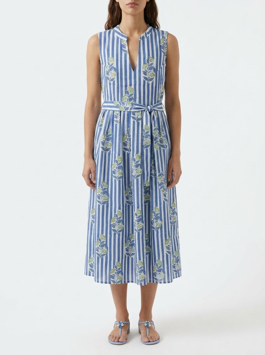 Vestido Zen Ethic Rose Beaulieu Rayas Azul