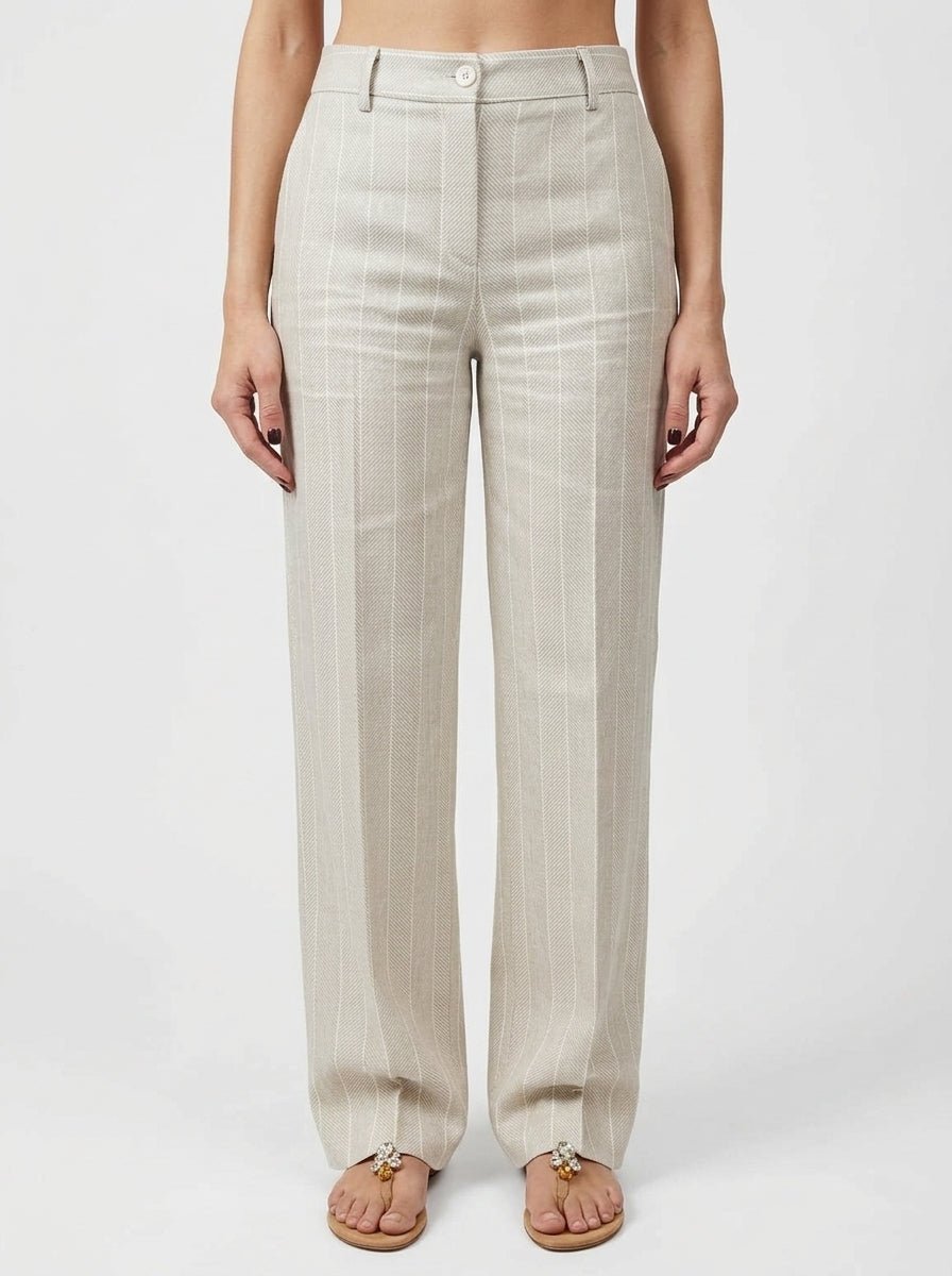 Agoefil Striped Herringbone Pants