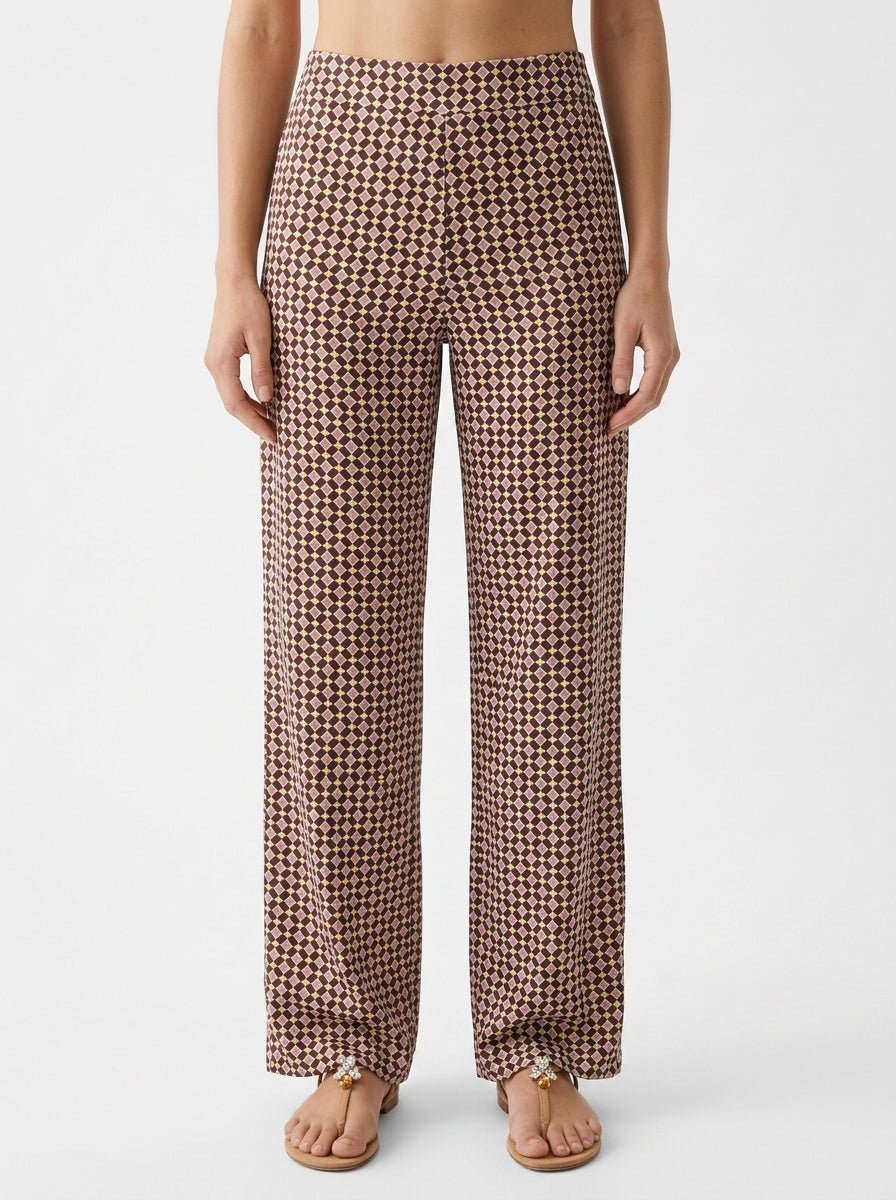 Monika Varga Trousers Brown Rhombus Circles