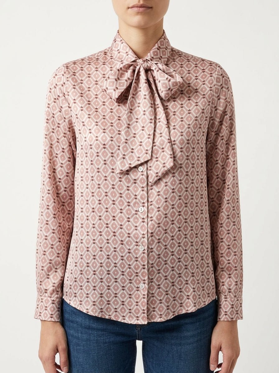 Camisa Monika Varga Seda Estampada Lazada