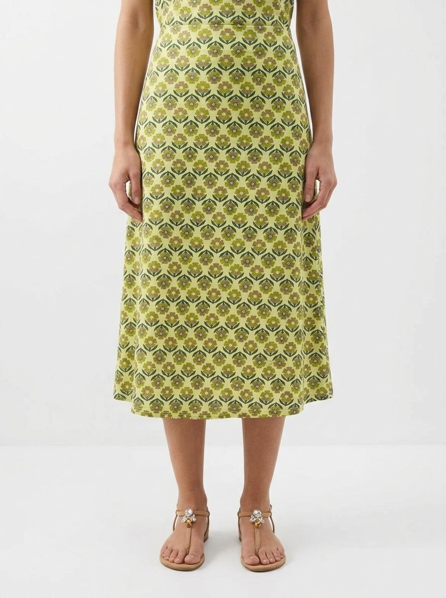 Monika Varga Green Daisies Skirt