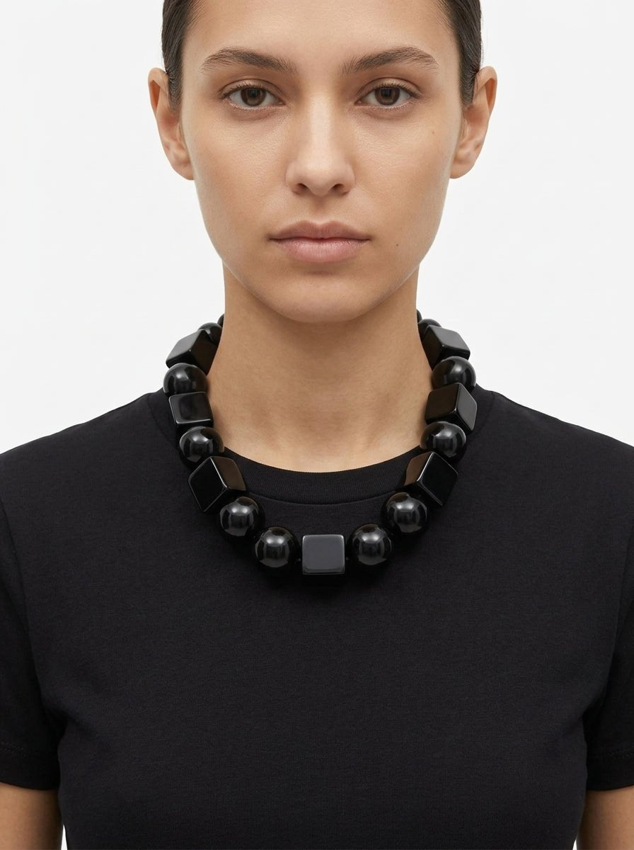 Fabrizio Marcantelli 70's Black Necklace