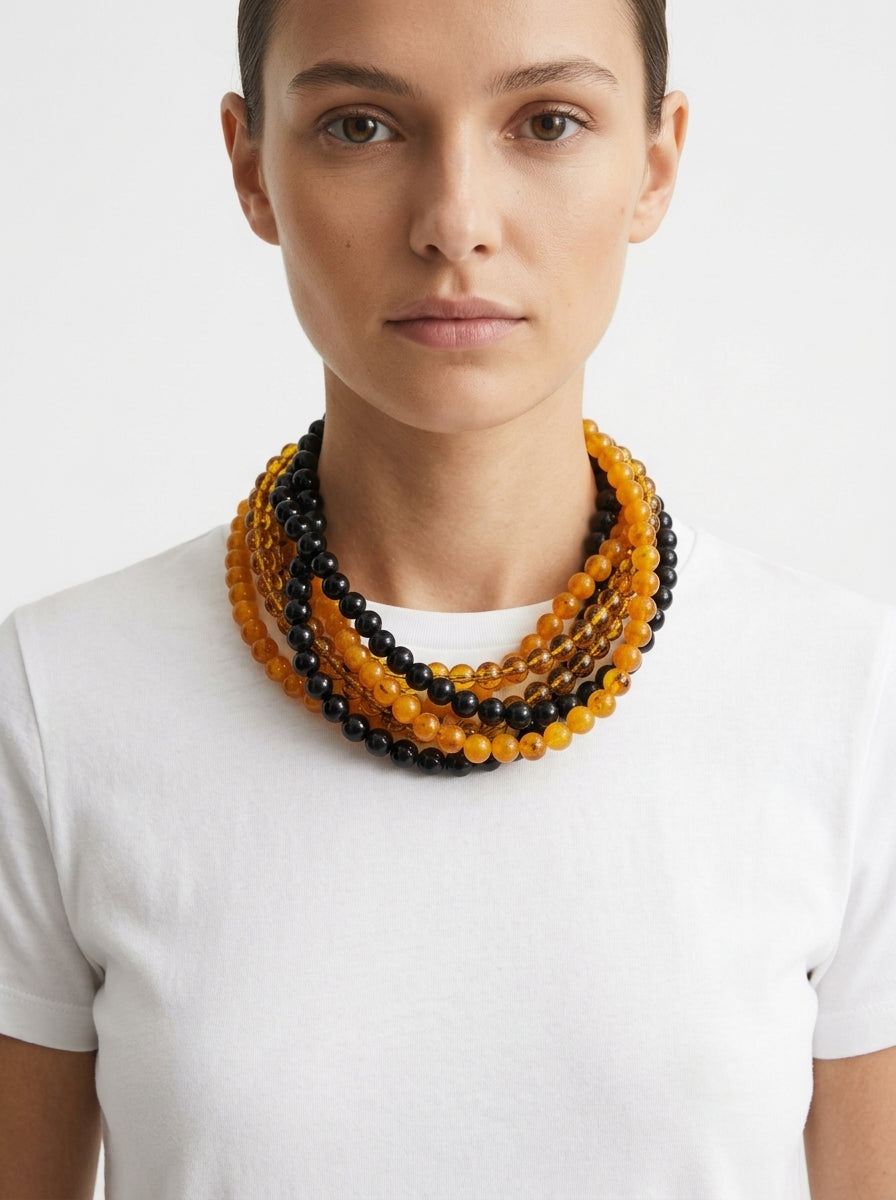 Collar Fabrizio Marcantelli Regina Miel y Caramelo