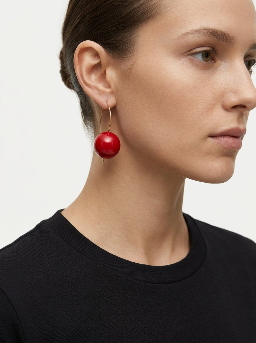 Pendientes Fabrizio Marcantelli Bola Rojo