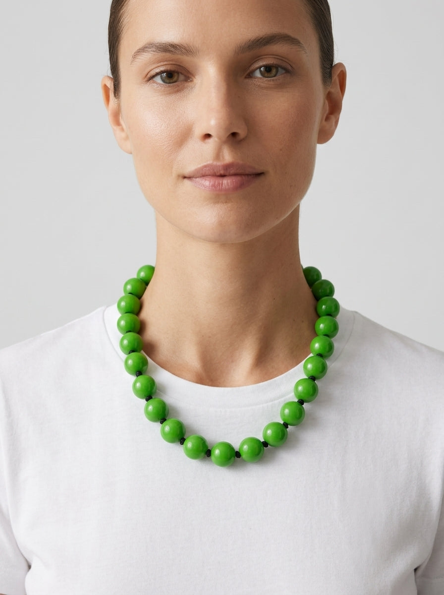 Collar Fabrizio Marcantelli Bolitas Corto Verde