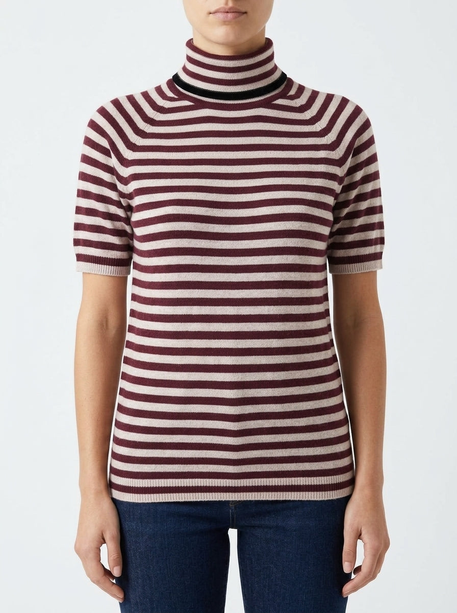 Maglia da terra a righe con collo a cisme
