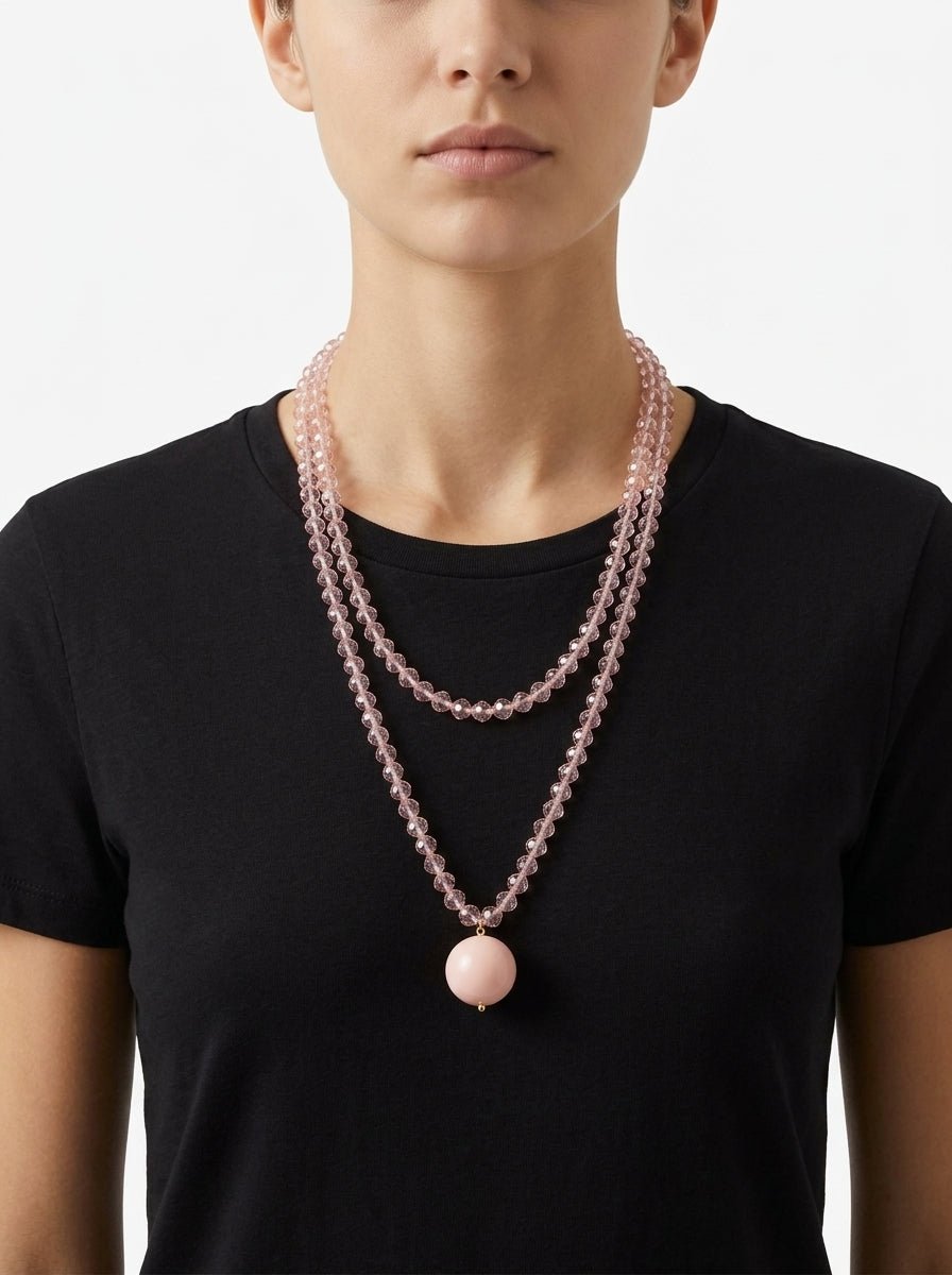 Collar Fabrizio Marcantelli Bolitas y Bola Grande Rosa