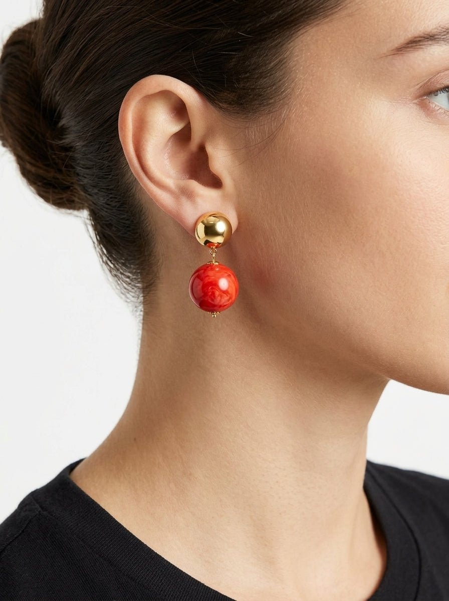 Pendientes Fabrizio Marcantelli Bola Coral Clip