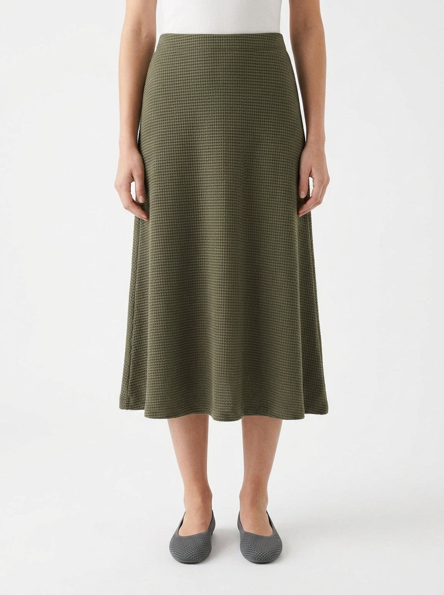 Niu Evasé Zig Zag Green and Black Skirt
