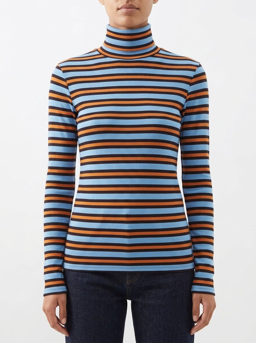 Niu C. T-shirt rayé bleu haut