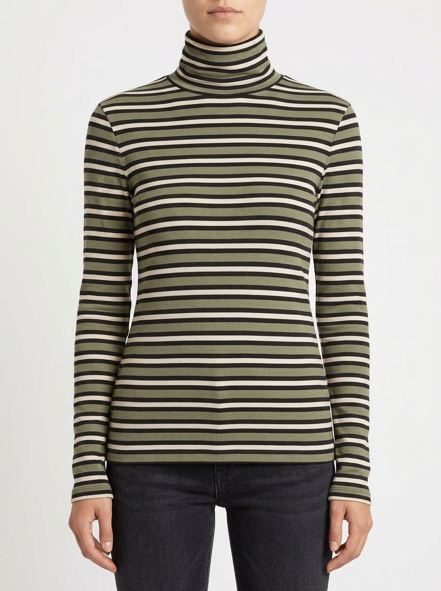Niu C. Alto Khaki Green Striped T-shirt