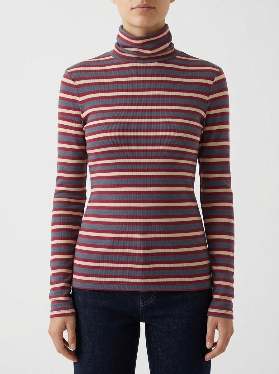 Niu C. T-shirt rayé marron haut