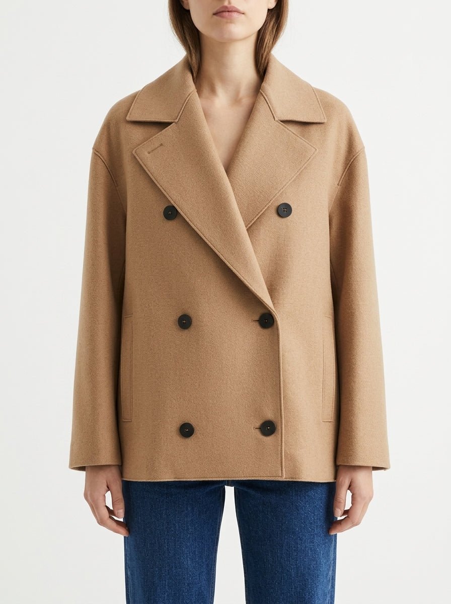 Abrigo Harris Whalf London Corto Beige Oscuro