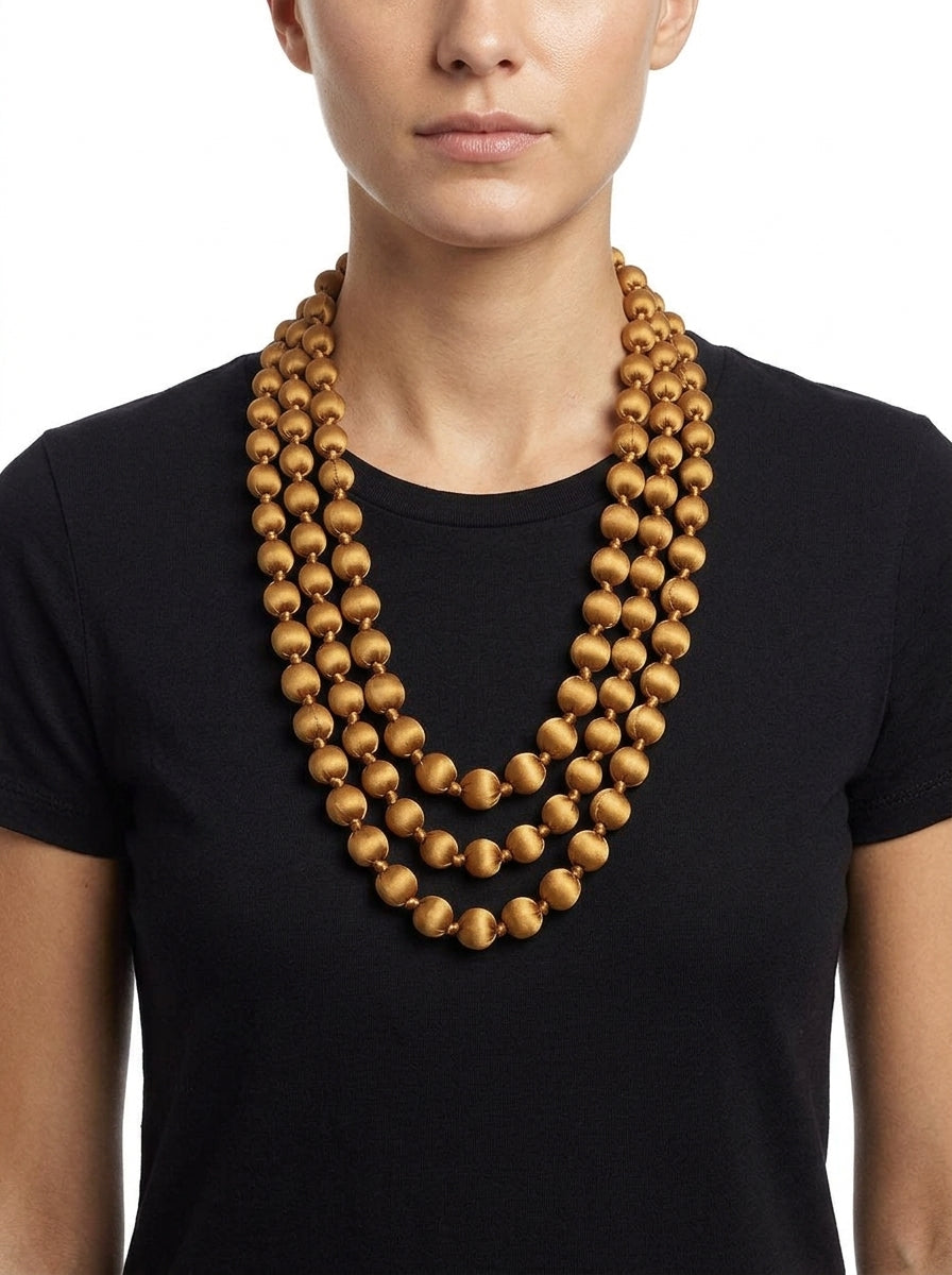 Collar Il Baco Da Seta Bolas Seda Camel 18.3