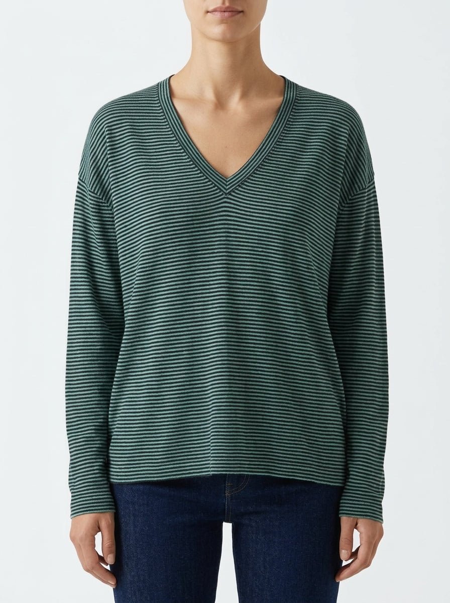 Camiseta Universel Pico Rayas Verde